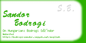 sandor bodrogi business card